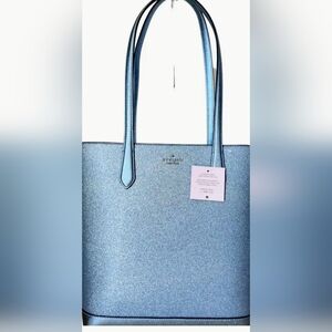 Kate Spade Tinsel Holiday Sparkling Teal Tote Bag